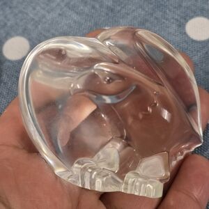 Steuben Glass Eagle 3" Hand Cooler or Paperweight Signed